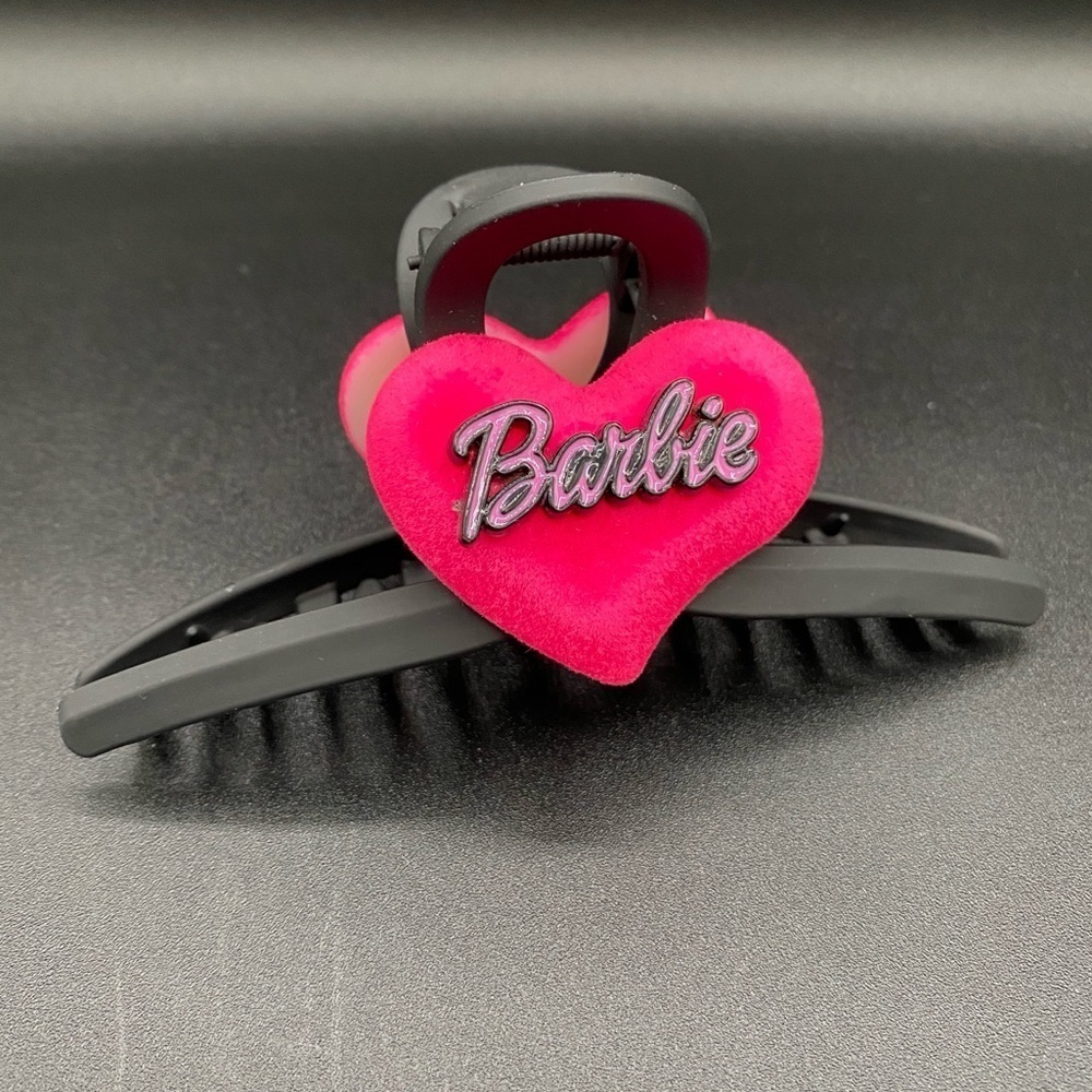 Barbie Black Matte and Hot Pink 5in Hair Claw Clip- NWOT